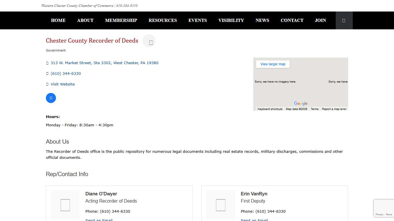 Chester County Recorder of Deeds | Government - Western Chester County Chamber of Commerce