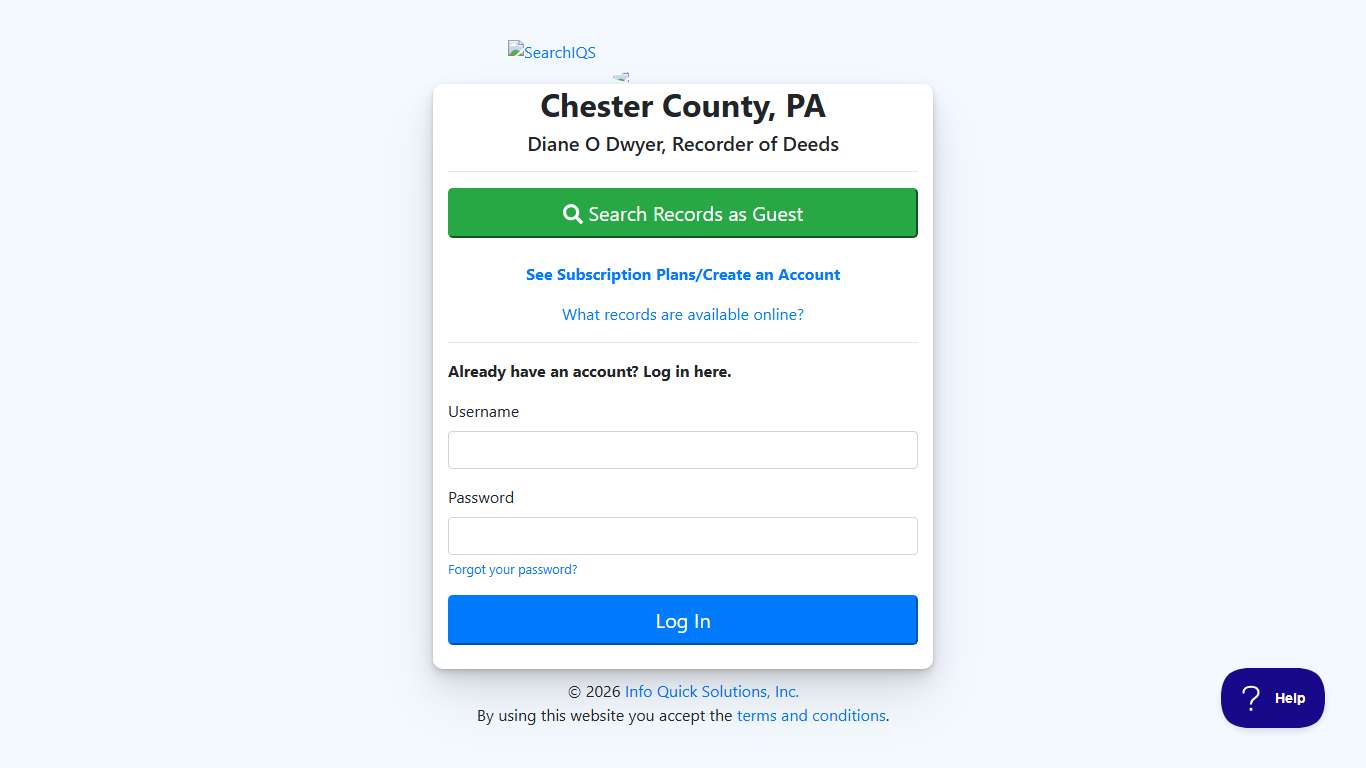 Chester County, PA - SearchIQS