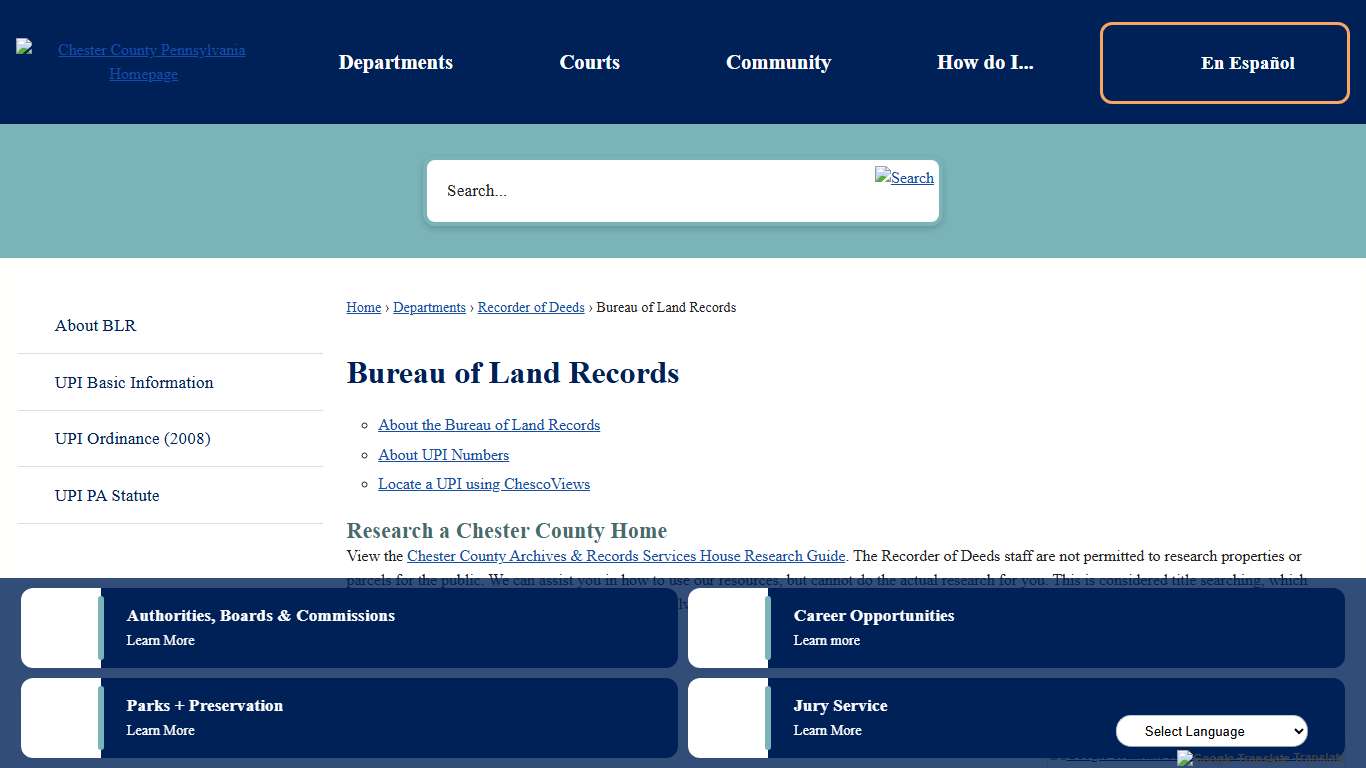 Bureau of Land Records | Chester County, PA - Official Website